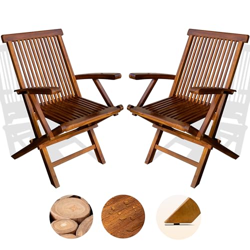 Heavy Duty Teak Folding Chair, Teak Outdoor Furniture Fully Assembled,