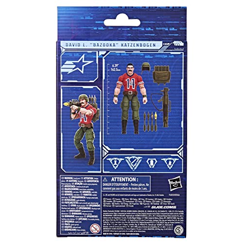 Boneco G.I. Joe Classified Series - Figura de 15 cm com acessórios - David L. “Bazooka” Katzenbogen