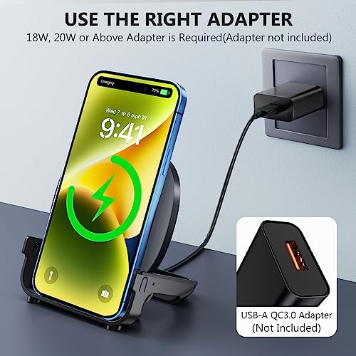 Beeasy Wireless Charger-15W Fast Wireless Charging Stand with 2 IN 1 Detachable Design-Universal Charger Stand for iPhone 15 14 13 12 11 Pro Max Samsung S24 S23 Ultra, AirPods Pro 2/3 - Image 2