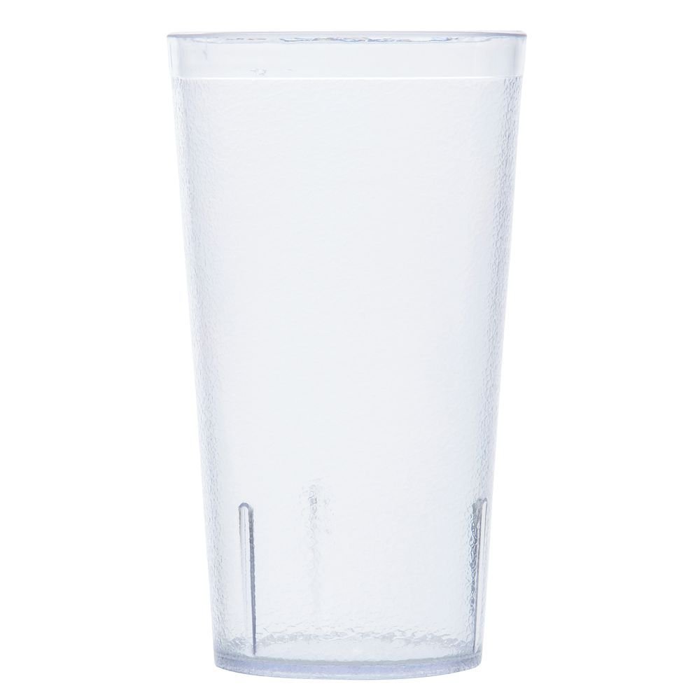 G.E.T. Unbreakable Stackable Restaurant Plastic Tumbler/Cup (Set of 12) 16 Ounce Clear | For Restaurants and Home, Dishwasher Safe, BPA Free