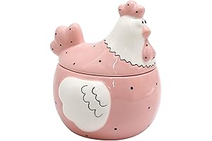 Ceramic Chicken Cookie Jar with Lid, Easter Snack Storage Jar
