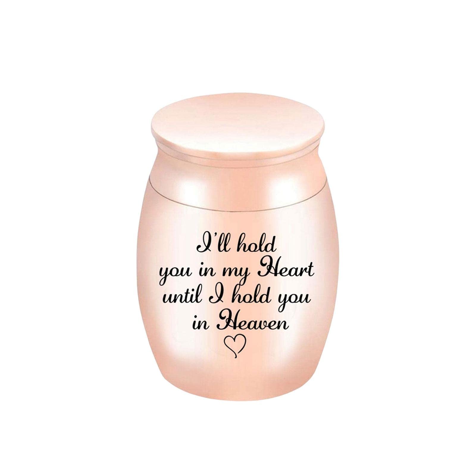LOOM TREE® Small Urn Jar Funeral Urn Metal Keepsake Memorial Mini for Human, Pet Rose Golden | 1 Small Keepsake Urn
