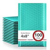 Fuxury Small Bubble Mailers 4x8' 100 Pack, Teal Bubble Mailer, Self Seal Padded Envelopes Gifts Mailing Envelopes Bubble Padded, Bubble Envelopes for Shipping, Small Business Usable Size 4x7'