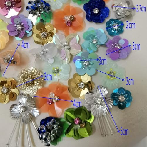 Zalalaa Z008 30Pcs Random Sequins Embroidery Flower Patches Arts Crafts Sewing Patches thumb #3