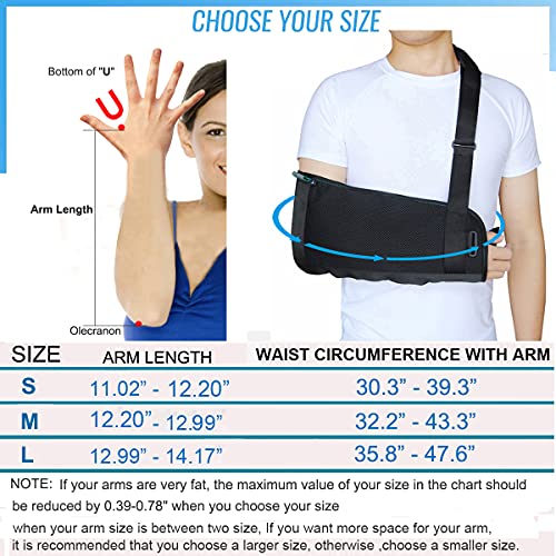 Medical Arm Sling Shoulder Immobilizer For Shoulder Injury With Back Belt Men & Women Shoulder Immobilizer Stabilizer, Left And Right Arm Lightweight Rotator Cuff Support Brace For Elbow Wrist Injury --(Size L) #TOP6