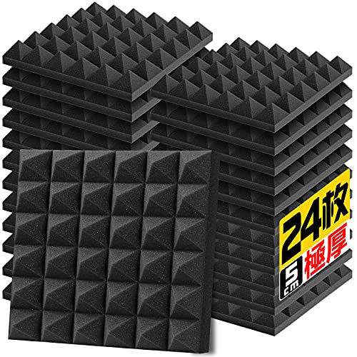 高級吸音材4枚セット YOPIN 吸音パネル 30×30×5cm 極厚ウレタンフォーム 24枚セット