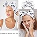 VELSCRUN 4 Pcs Spa Headband, Face Wash Headband, Skincare Headbands, Makeup Headband, Cow Leopard Puffy Sponge Hair Band Bow Tie Bubble Spa Headband Wristband Set Women Girls Hair Accessories Gifts