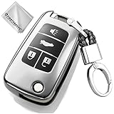 Schlüsselloser Zugang ferngesteuertes Gehäuse - Dank seiner dünnen Abdeckung wird das Signal nicht beeinträchtigt. Wissenschaftliche Konstruktion reserviert den Signalübertragungsbereich, so dass die Start- / Stopp- und andere Signale nicht blockiert oder beeinflusst werden. Nur fit für Chevrolet Equinox Camaro Cruze Malibu Sonic Volt Park 4-Buttons