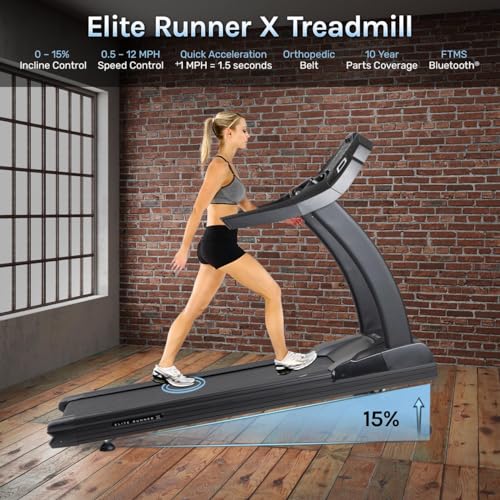 3G Cardio Elite Runner X Treadmill - Commercial Grade - FreeSync FTMS Bluetooth Connectivity - 4.0 HP - Large Ortho Flex Shock Suspension System Deck - Marathon Training - 400 lb Capacity by 3G Cardio - Image 2