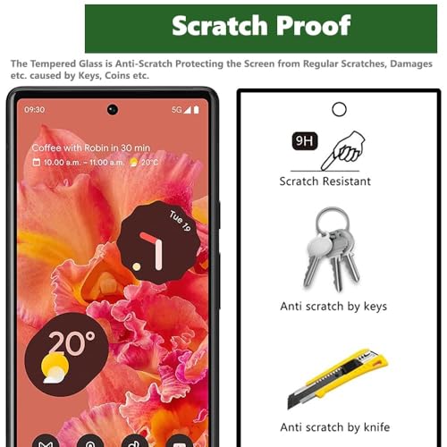 Image of Advanced Premium Tempered Glass Screen Protector Guard For Google Pixel 6 5G (Black, Pack of 1) Full Glue Edge to Edge Coverage with Easy