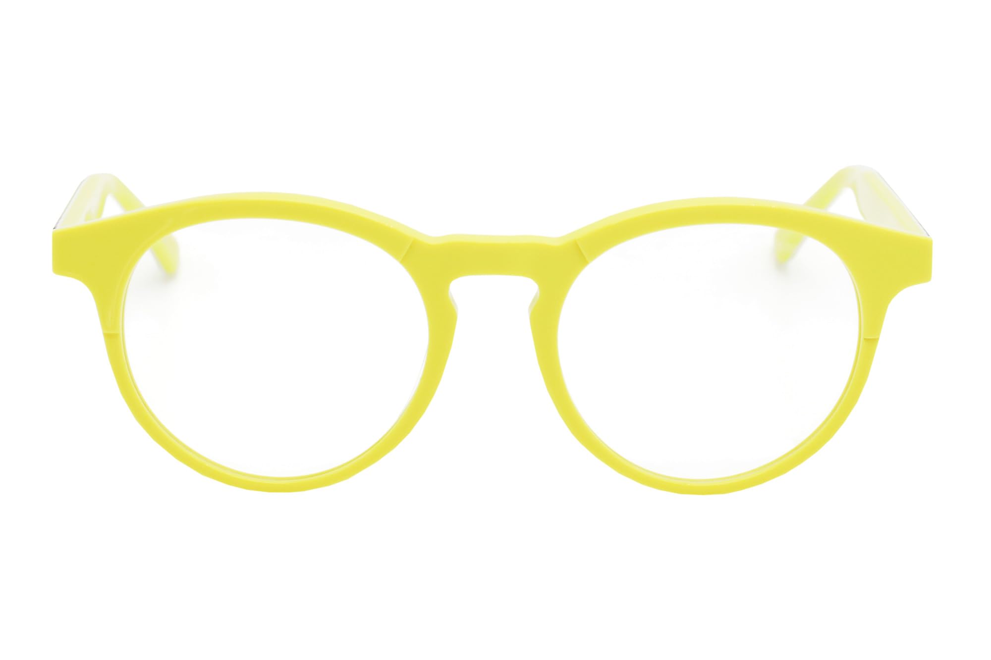 Goodbye, Rita. - Occhiali da Vista per Uomo e Donna - Collezione Round - Modello 4 - Prodotti in Acetato - Occhiali Non Graduati - Giallo con Motivo Colorato - 140 x 50 mm