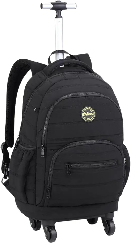 Mochila Masculina Juvenil Escolar com Rodinhas, Alça Telescópica, Bolsos Espaçosos, Material Reforçado, Compartimento Notebook