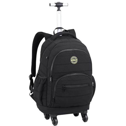 Mochila Masculina Juvenil Escolar com Rodinhas, Alça Telescópica, Bolsos Espaçosos, Material Reforçado, Compartimento Notebook