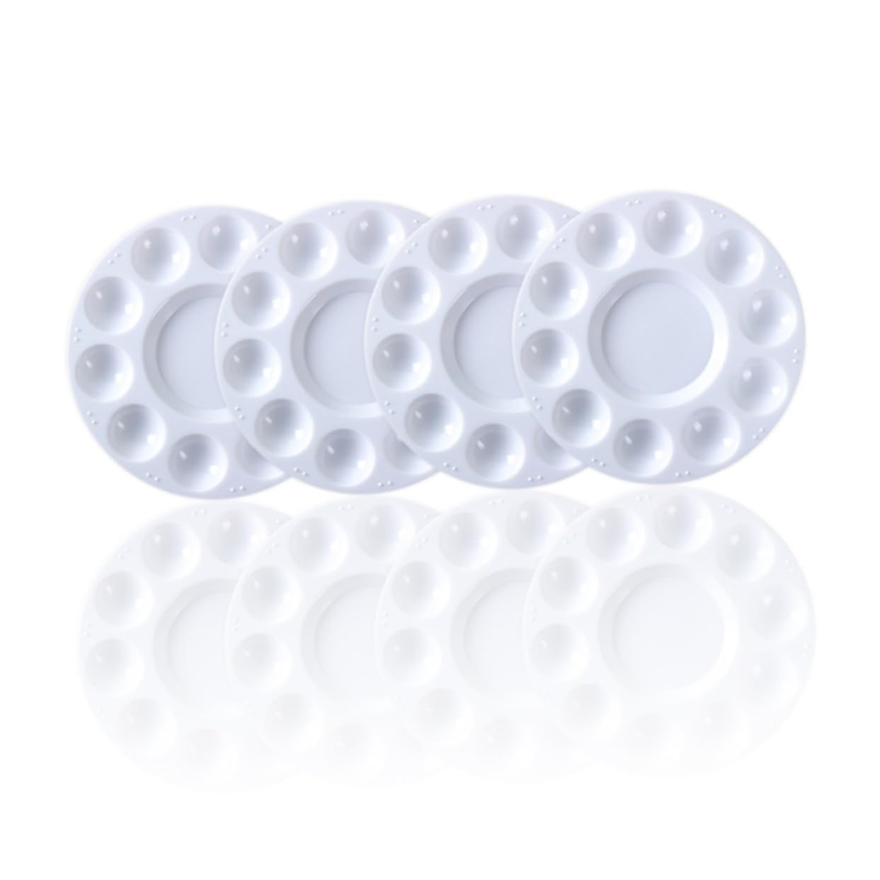 HOMSFOU 12pcs Round Painting Color Mixing Trays with Durable Watercolor Paint Palettes for Artists Convenient for Sketching and Storage