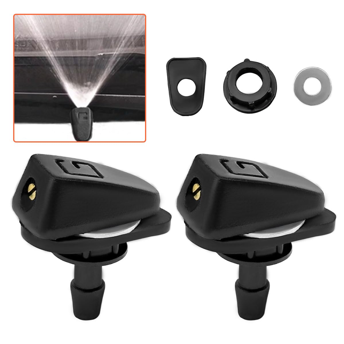 2PCS Car Front Windshield Washer Nozzle Kit 0 31 Sprayer Head Car Wiper Nozzles Adjustable Fan-shaped Auto Windshield