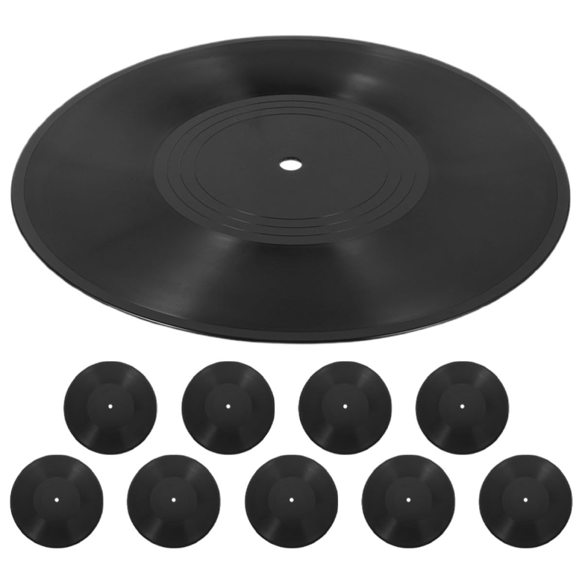 AKOOSY Dischi in Vinile Nero 12 Pollici Set da 10 Pezzi per Decorazioni Parete Camera da Letto e Arredamento Indie Estetico