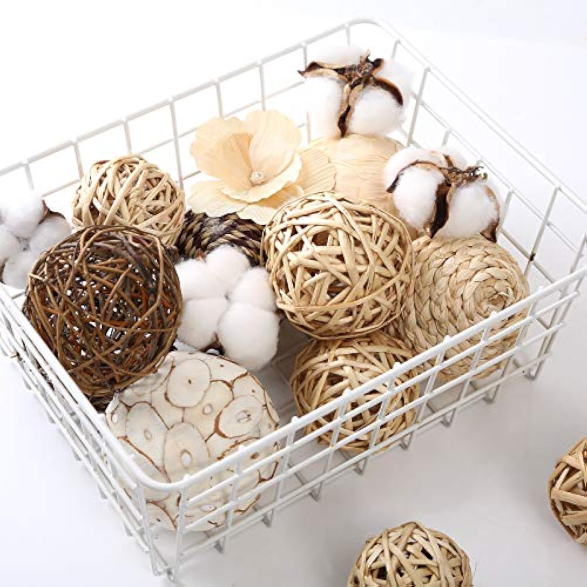 Ciroases Decorative Balls Assorted Spherical Rattan Twigs