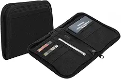 LYOR - Porta Documentos e Passaporte de Poliéster Preto 18cm x 13cm x 3cm