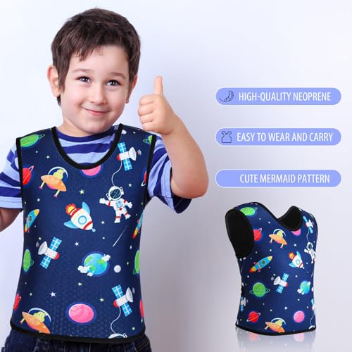 Image of Janmercy Kids Compression Vest Ages 2 to 9 Soft Adjustable Breathable Neoprene Comfort Vest for Boys Girls School Home Daily(Outer Space,Small)