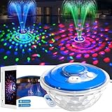 Upgraded Pool Fountain, Floating Pool Fountain with Lights, Above Ground Pool Water Fountains with Anchor, Swimming Pool Fountains for Inground Pool-1PC