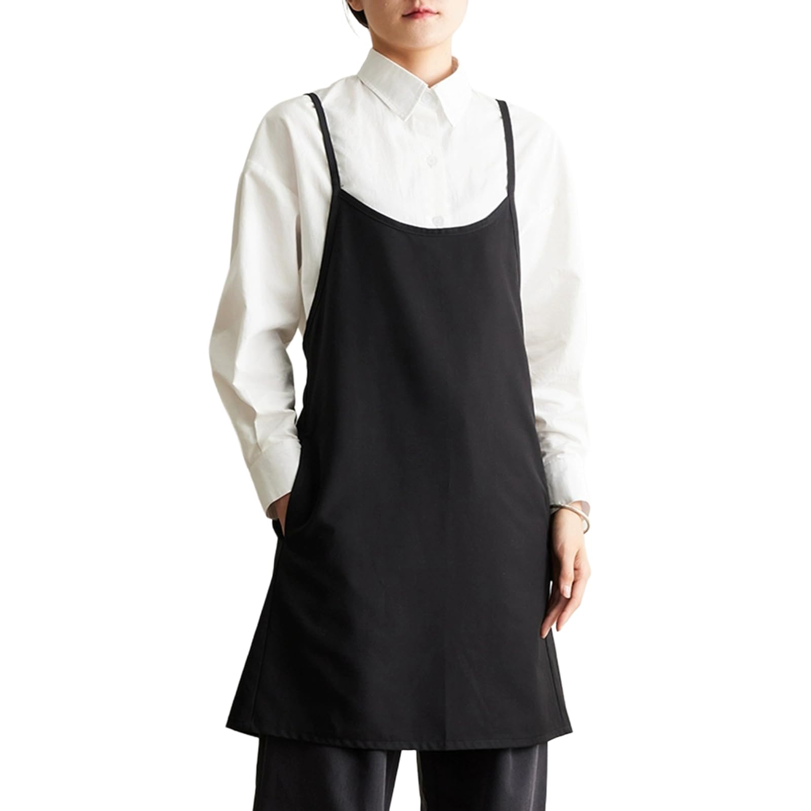 Delantal De Cocina para Mujer, Delantal Mujer para Hornear, Jardinería, Restaurante Y BarbacoaBlack,One Size