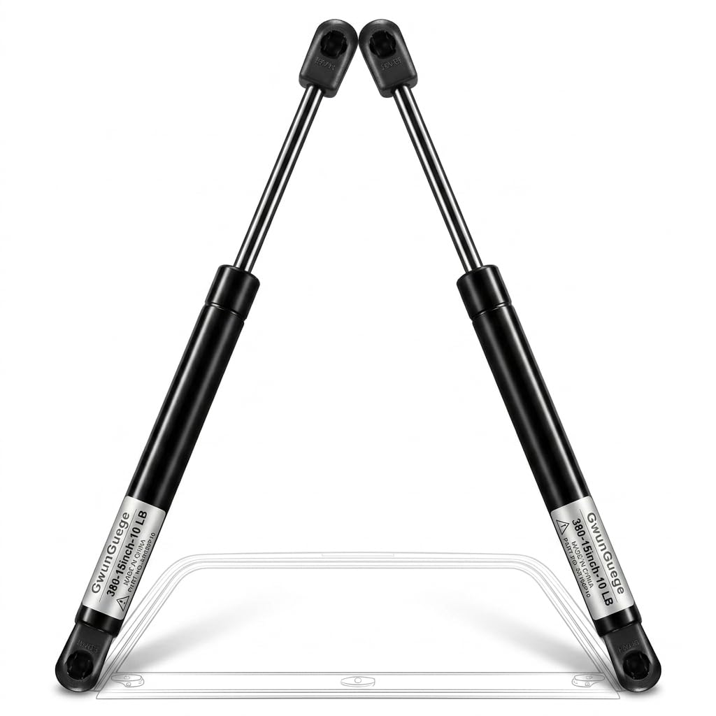 Photo 1 of 15 Inch 10Lb Gas Struts Lift Supports, Fit ML1310 SL1310 SX150P10, 10lb/44N Gas Springs Camper Shell Window Lightweight Lids 10mm Ball Socket 2-Pack (Struts Only)