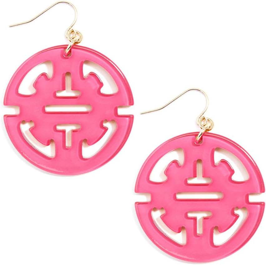 ZENZII Circular Resin Drop Lightweight Earrings for Women Girls Traveling Pendant Earring