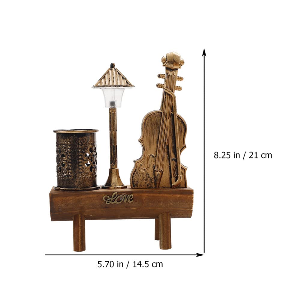 Homoyoyo Portapenne in Metallo Ornamento Da Scrivania Forma Di Violino Contenitore Per Penne e Cancelleria Decorazione Unica Per Ufficio e Casa