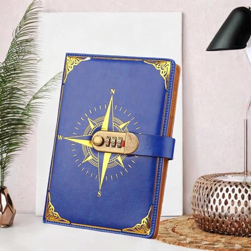 Journal avec verrou et carnet avec serrure à code - Carnet verrouillable bleu foncé
