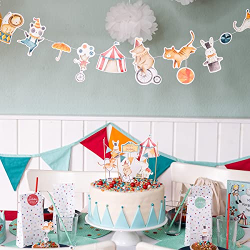 Papierdrachen Girlande Geburtstag - Zirkus - Deko für Kindergeburtstag - 10 m Partygirlande für Deine Feier - für Mädchen und Jungen - Party Deko Geburtstagsdeko Set 3