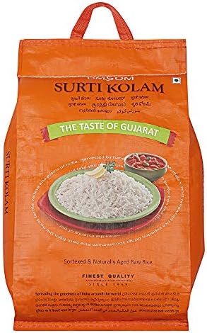 Omsom, Naturally Aged, Rich Aroma, Perfect Fit for Everyday Consumption, Gluten Free, Surti Kolam Rice 5Kg