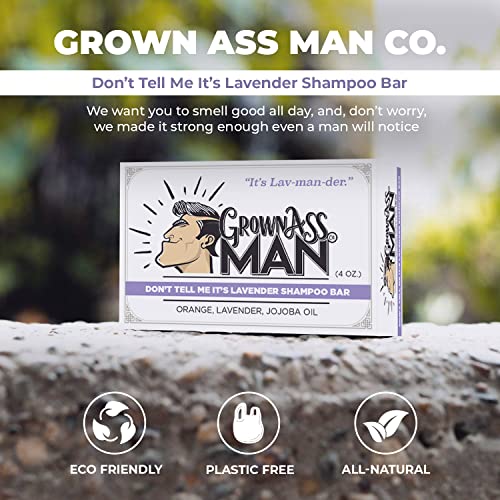 Solid-Shampoo-Bar-Rich-Lather-3-in-1-Hair-Beard-Body-Wash-Plastic-Free-Eco-Friendly-Natural-Organic-for-All-Hair-Types-4oz-Bar-Dont-Tell-Me-Its-Lavender-Single