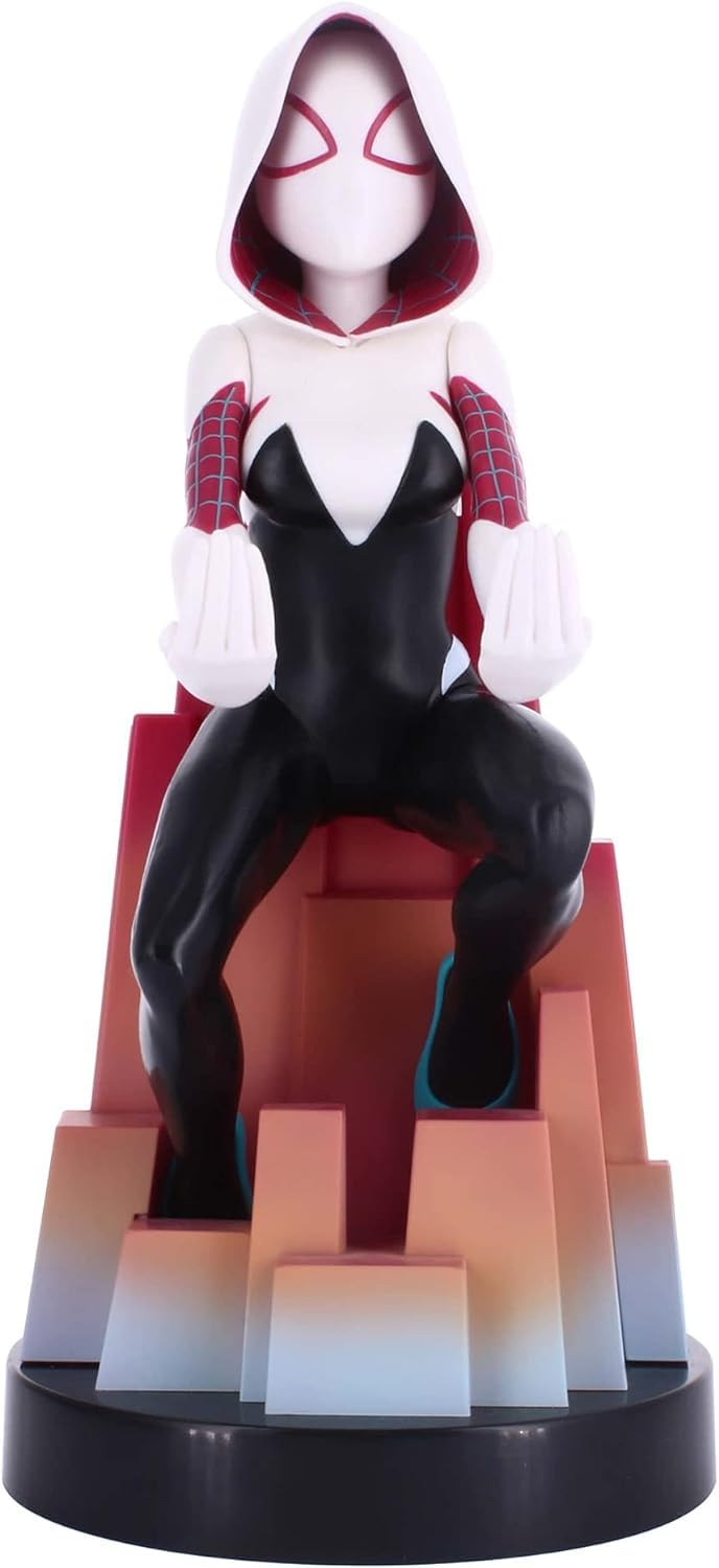 Exquisite Gaming: Marvel Spider-Gwen - Original Mobile Phone & Gaming Controller Holder, Device Stand, Cable Guys, Licensed Figure