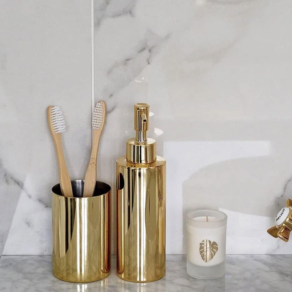 Shower Dispenser Soap Dispenser Gold Stainless Steel Soap Dispenser Press Lotion Bottle Bathroom Liquid Dispenser Kitchen Shower Dispenser Shampoo Bottle Liquid Soap Dispenser