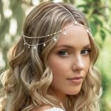 GORTIN Rhinestones Head Chain Boho Hair Chain...