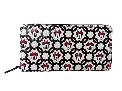 Disney Minnie Mouse Womens Zippered Deluxe Wallet 8 Inch
