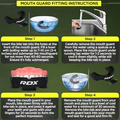 Image of RDX Mouth Guard for Boxing MMA Kickboxing Muay Thai Judo Karate - Adult Gum Shield Mouthpiece Jaw Protector with Storage Case, Martial Arts Football Lacrosse Hockey Contact Sports - Above 12 Years Age