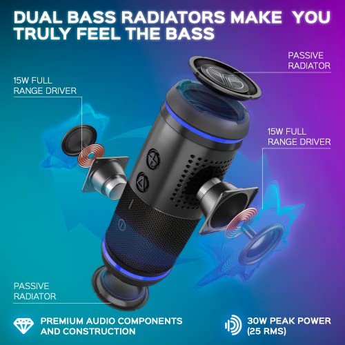 Treblab Hd77 - Bluetooth Speaker - Loud 360° Hd Surround Sound W/Bass, 30W Stereo, Ipx6 Waterproof, 20H Battery Portable Speaker W/Bluetooth, Wireless Dual Pairing, Outdoor Blue Tooth Speaker #TOP3