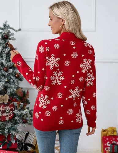 Image of LOMON Sweaters for Women 2025 Fall Knitted V-Neck Collared Button Pullover Dressy Casual Long Sleeve Polo Shirts Business