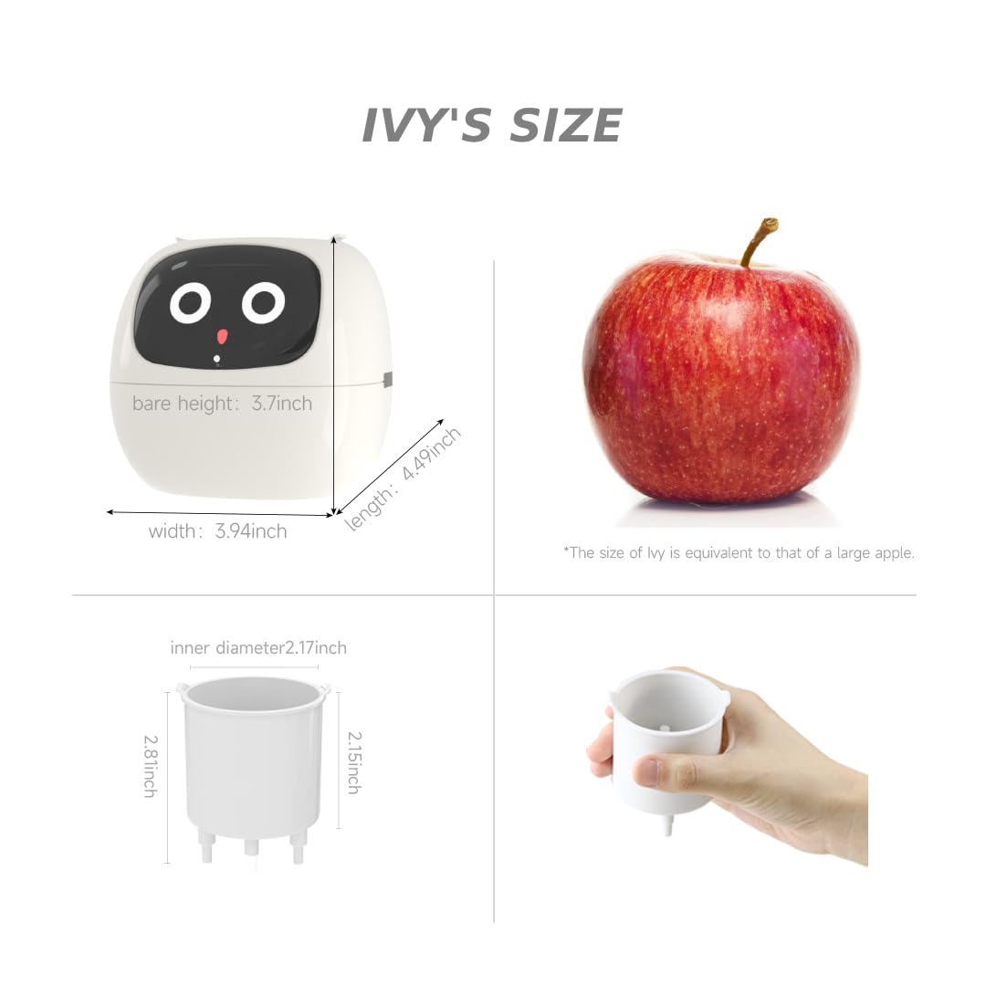 Niedlicher Intelligenter Blumentopf, Interaktiver Blumentopf, Multifunktional, Intelligent, 10 cm Pflanzt?pfe F¨¹r Den Innenbereich, Geschenk, F¨¹r Sukkulenten und Andere (wei?)