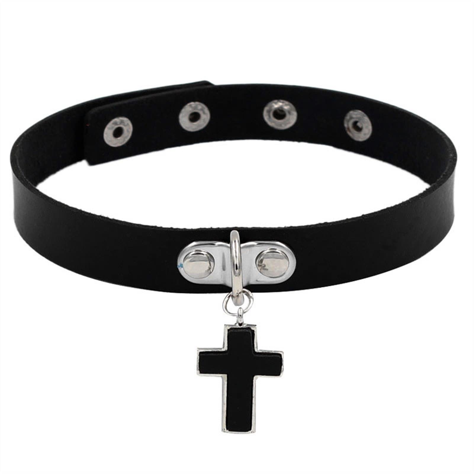 Gargantilla gótica de cuero punk para mujeres, adolescentes y niñas, regalos de roca