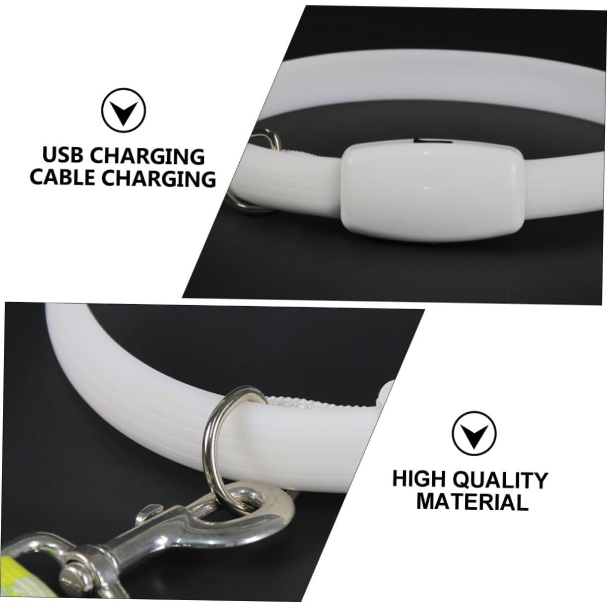 Happyyami Collar Led Recargable USB para Prueba De Agua y Collar Luminoso Paseos y Seguridad De