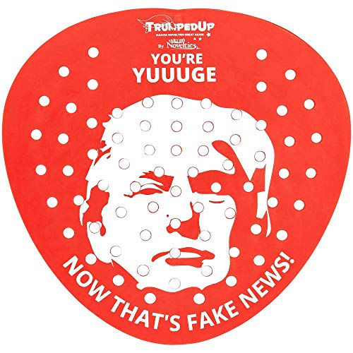 Fairly Odd Novelties Donald Urinal Screen Flush Get Yuuuge Laughs Funny Gag Gift for Office Work or Public Restroom Trump Toilet, White, FON-10277