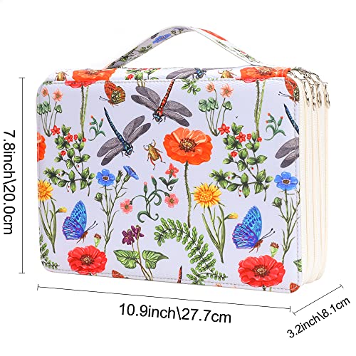 Image of Vomgomfom 200 Slots Pencil Case 4-Layer PU Leather, Handle, White