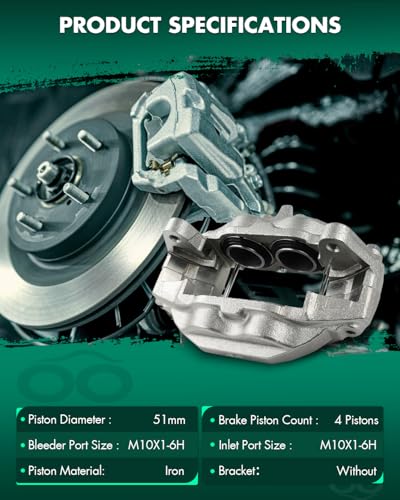 Image of SCITOO 193955 Front Left Disc Brake Caliper Assembly Without Bracket for Lexus for LX570 2008-2011 2013-2015,for Toyota for Land Cruiser 2008-2011 2013-2015