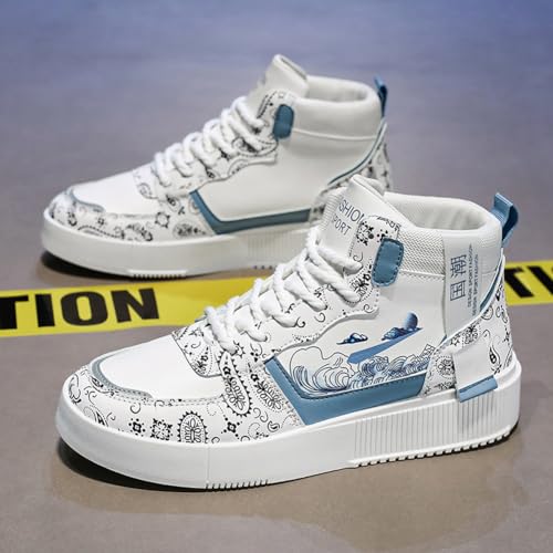 Men's Fashion High Top Chinese Style Skate Sneakers Stylish Comfortable Skateboarding Road Running Walking Shoes3