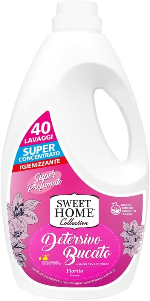 Sweet Home Fiorito Kit Test - Ammorbidente concentrato + Detersivo + Profumo / 6 Articoli della stessa fragranza + Beni Culinari Portachiavi Gratis