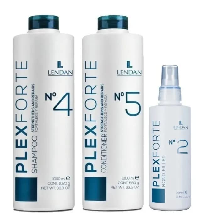 Lendan Plexforte Kit Intense 3 Productos (champú 1000 ml + acondicionador 1000 ml + bond filler 200...