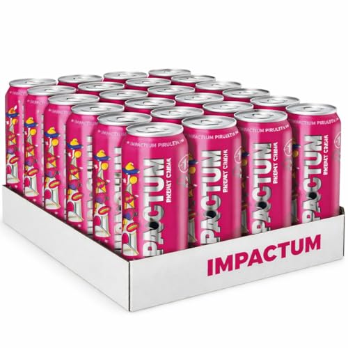 Impactum Piruleta Energy Drink 500 ml – Bebida Energética Sabor Gominola Dulce Tipo Piruleta | Refresco con Cafeína Listo para Tomar Ideal para Ocio y Deporte - cajas de 24 unidades