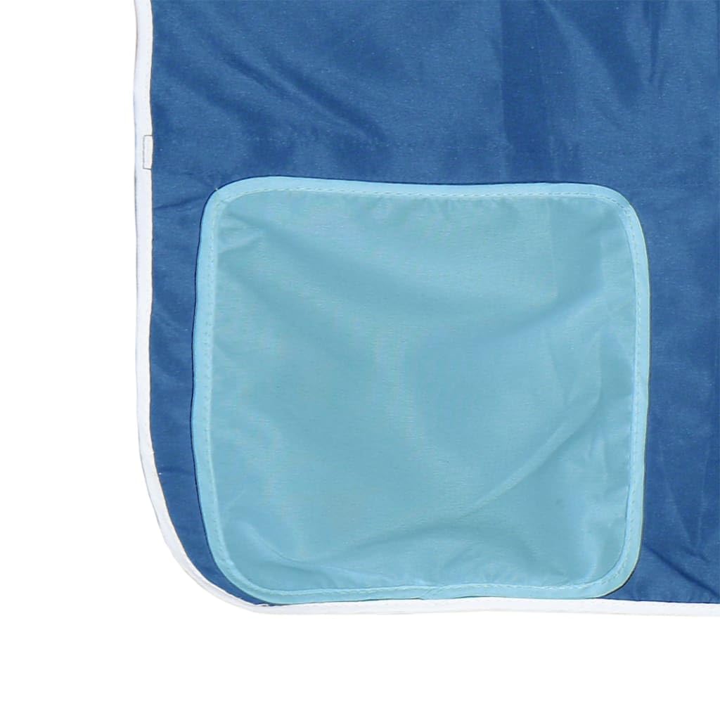 vidaXL Vorhänge Set für Hochbett Spielbett Kinderbett, Bettvorhang mit Turm, Blau Polyester